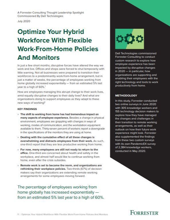 Optimise your hybrid workforce with flexible work-from-home policies and monitors - whitepaper from Dell