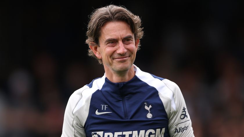 Thomas Frank, Manager of Tottenham Hotspur during the pre-season friendly match between Luton Town and Tottenham Hotspur at Kenilworth Road on July 26, 2025 in Luton, England. 