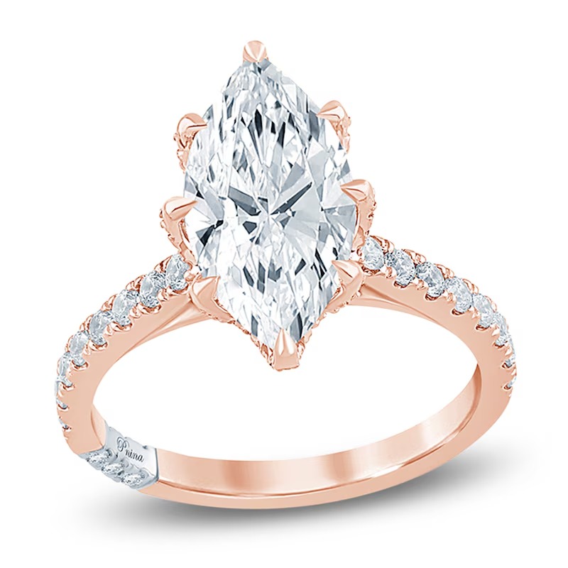 jared, Pnina Tornai Marquise-Cut Lab-Grown Diamond Engagement Ring 3-5/8 Ct Tw 14k Rose Gold