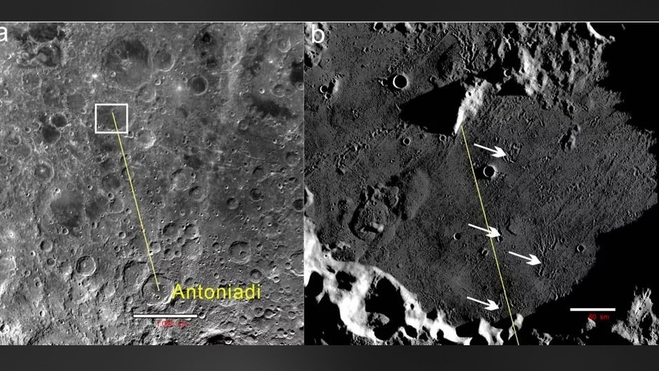 Secondary craters within Von Kármán Crater