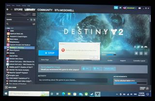Destiny 2 blocked on Steam Deck running Windows