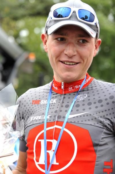 A happy Janez Brajkovic (Team RadioShack) after winning the Dauphin&eacute;'s third stage.