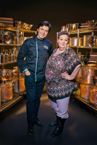 Anne Hegerty and Jean-Christophe Novelli in Cooking With The Stars 2022.