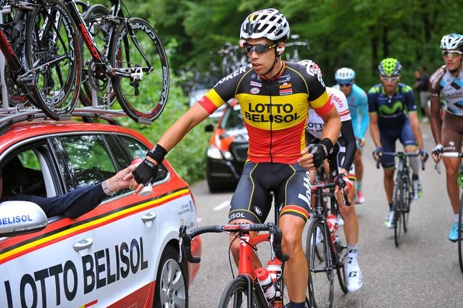 Belgian champion Jens Debusschere on bottle duty