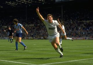 Clive Allen celebrates after scoring for Tottenham against Coventry in the 1987 FA Cup final.