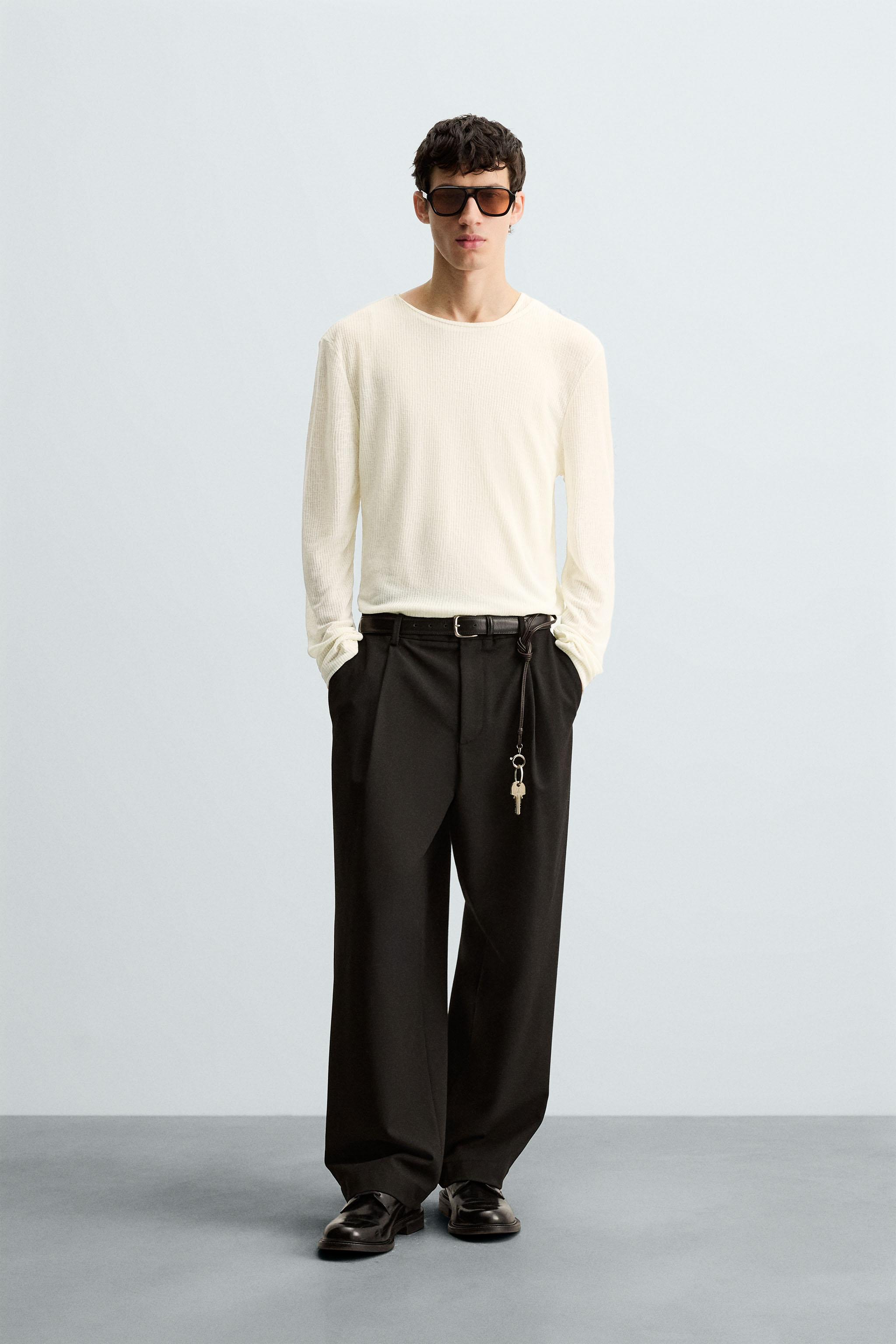 Semi-Sheer Textured T-Shirt