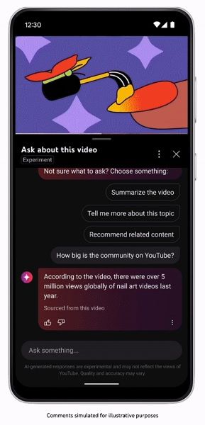 An example of a response YouTube's generative AI can give a user.