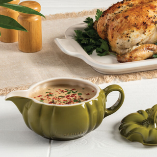 Le Creuset's new pumpkin gravy boat for Thanksgiving tables