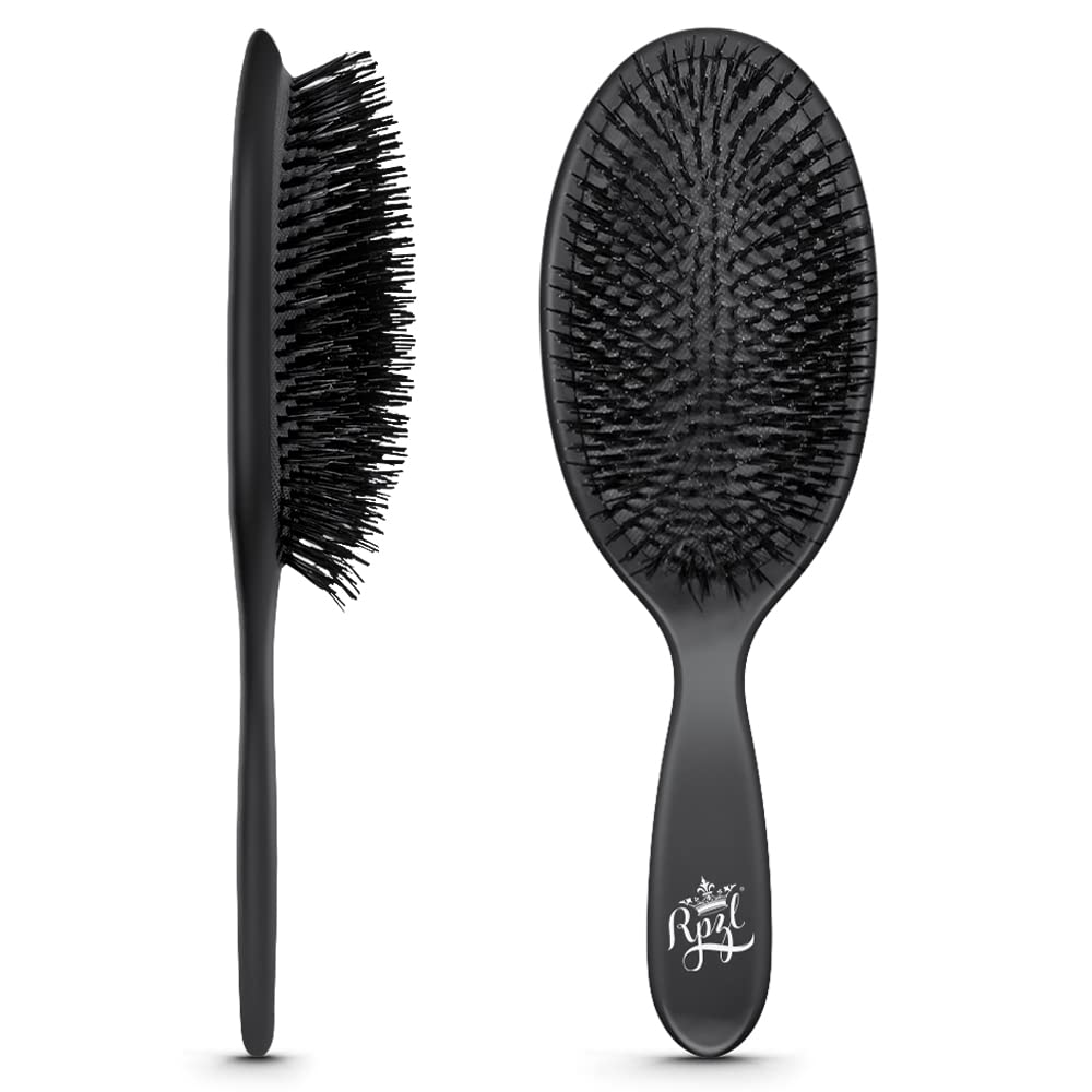 Rpzl Boar Bristle Brush - Cushioned Nylon &amp;amp; Bristle Styling Tool for Smoothing, Polishing &amp;amp; Extension Hair - Suitable for All Hair Types, Wet or Dry