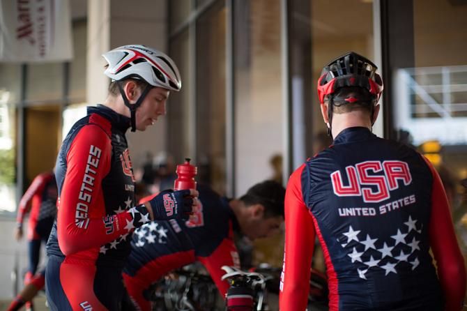 Riders get ready to check out the 2015 Worlds road course