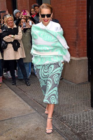 Rita Ora Wears Acne Out In Soho, London