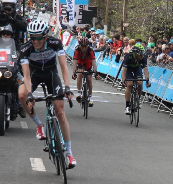 Wout Poels finishes up along with Alejandro Valverde and Sammy Sanchez