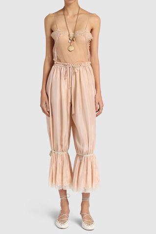 ChloéRuffled silk pants