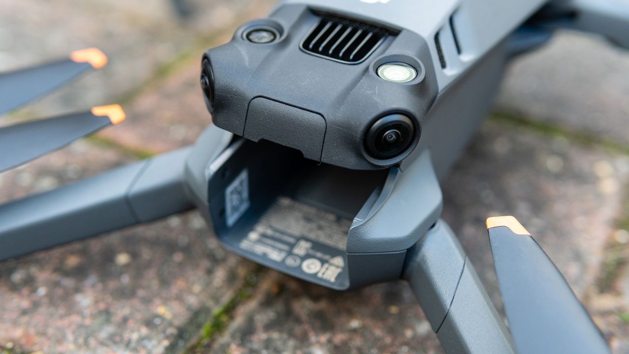 The DJI Mavic 3 drone's empty battery compartment