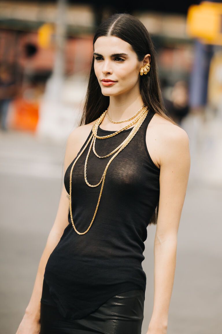 woman wearing Hoop Ear Cuff summer 2026 jewelry trend at fashion week