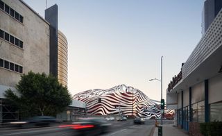 Exterior view of the Petersen Automotive Museum, by KPF, Los Angeles