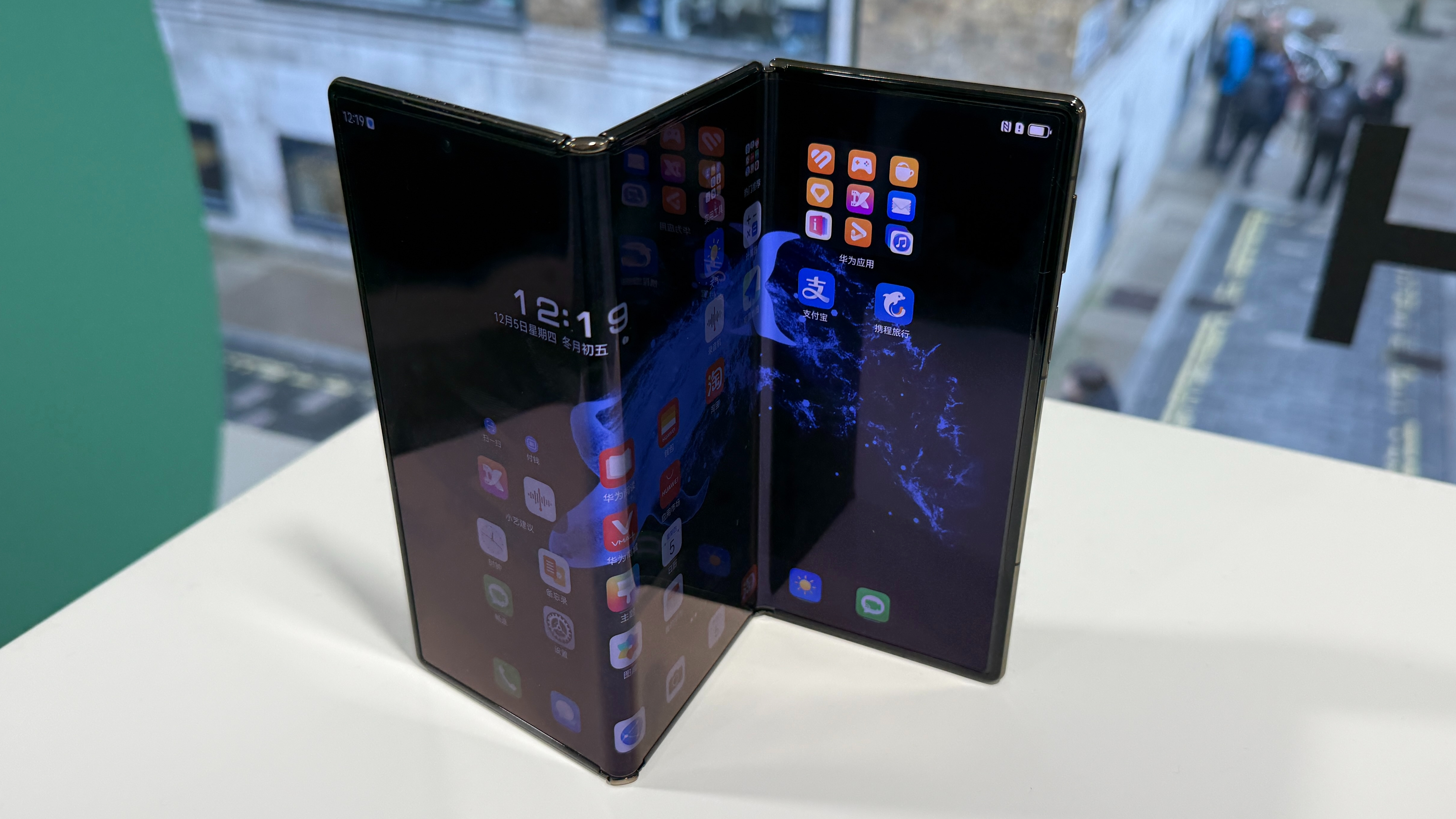 Huawei Mate XT placed on the table