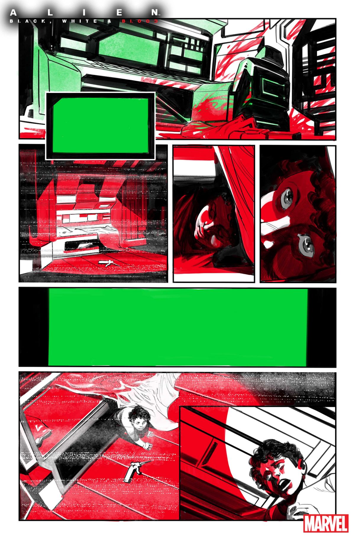 Alien: Black, White, &amp; Blood #1 interior art