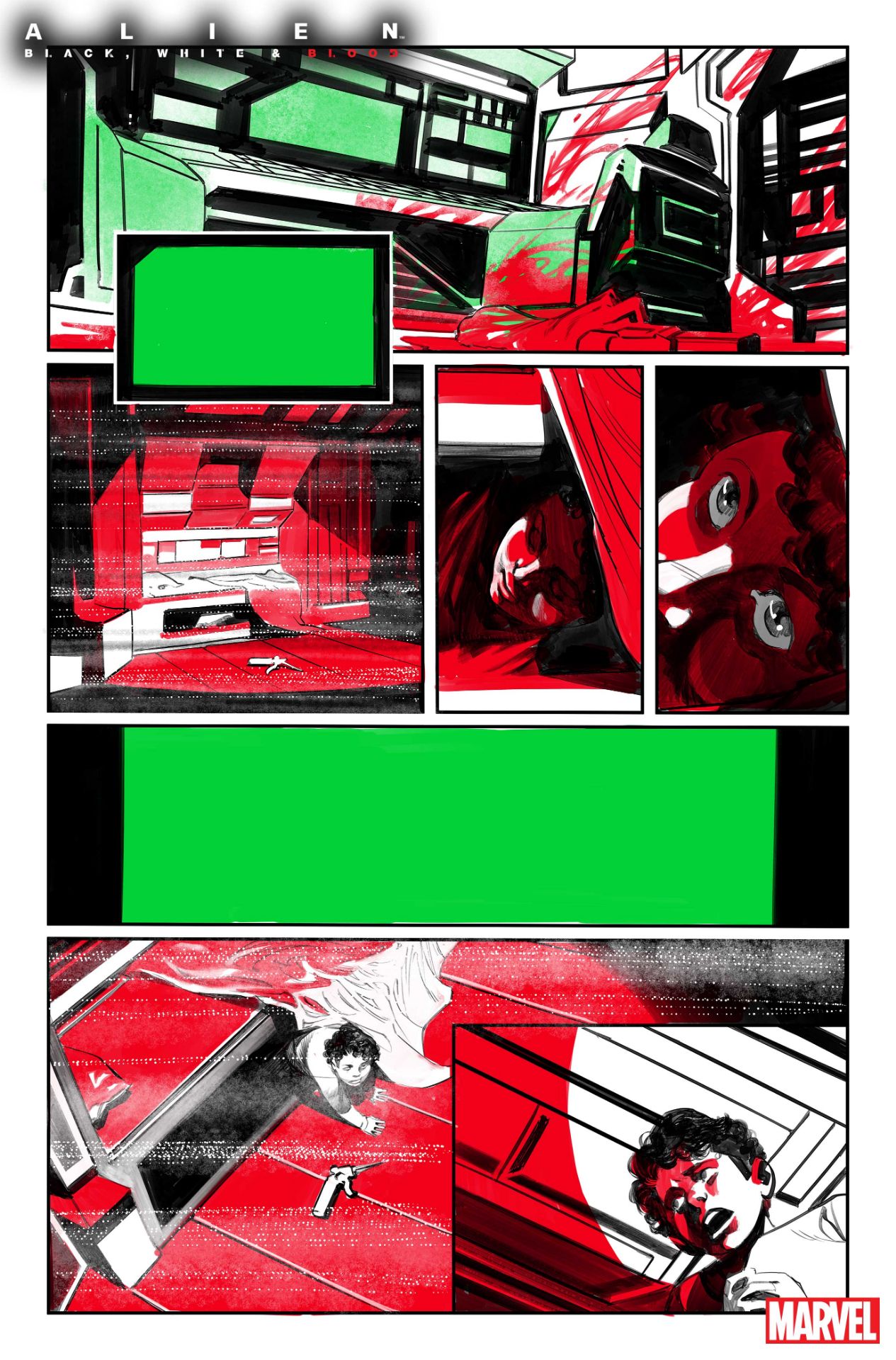 Alien: Black, White, &amp; Blood #1 interior art