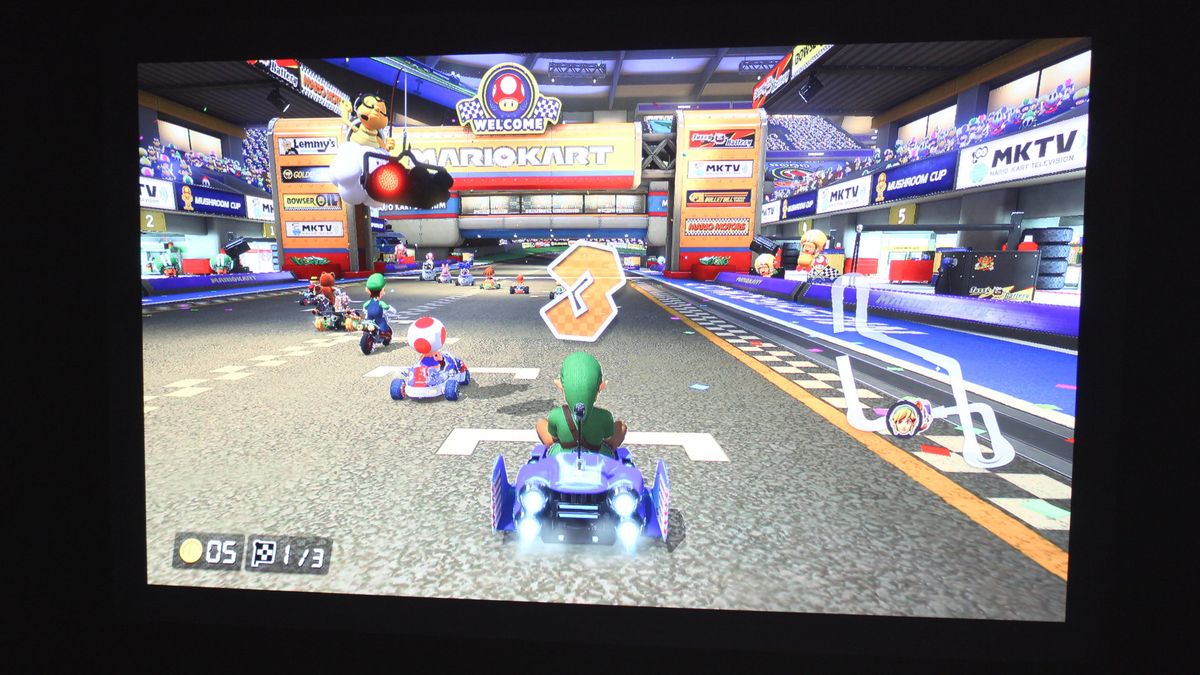 Mario Kart's bright and bold colors were exceptionally good on the W1700
