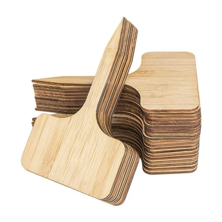 Wood Labels 2.36 X 3.94 Inch T Type, Wooden Marker Garden Sign Tags, Garden Markers for Potted Herbs Flowers Vegetables, Planting and Gardening