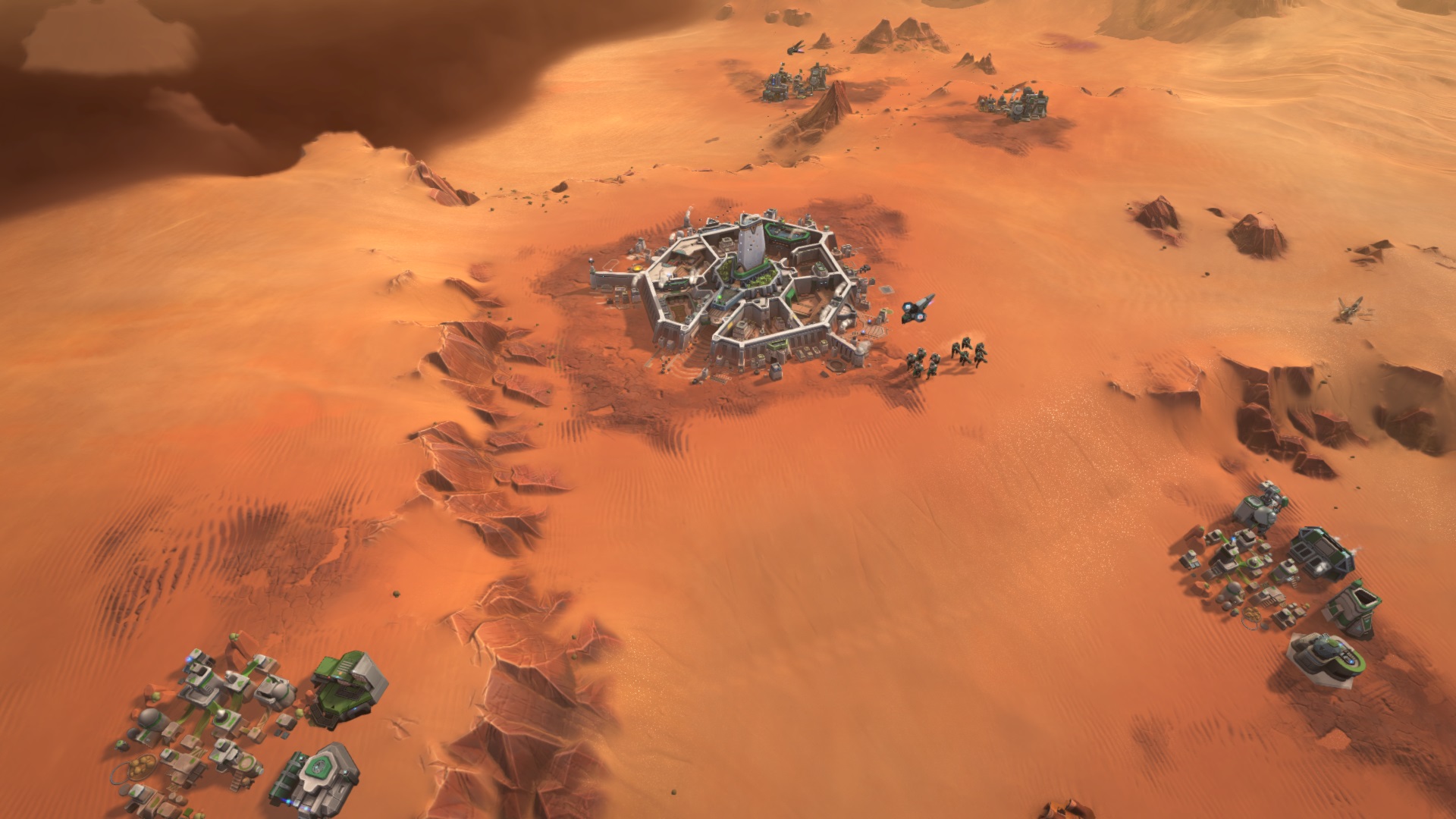 overhead view of a player base