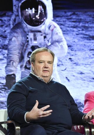 Film producer Tom Jennings discusses the making of "Apollo: Missions to the Moon" at a panel held in February.