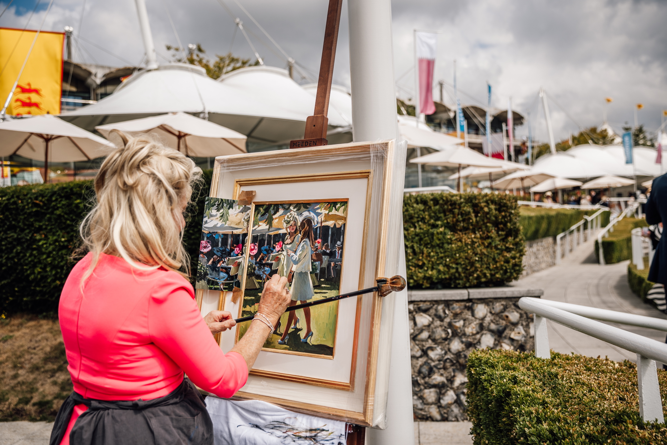 The artist painting a summer scene