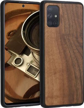 Kwmobile Wooden Cover Galaxy A71 Cropped Render