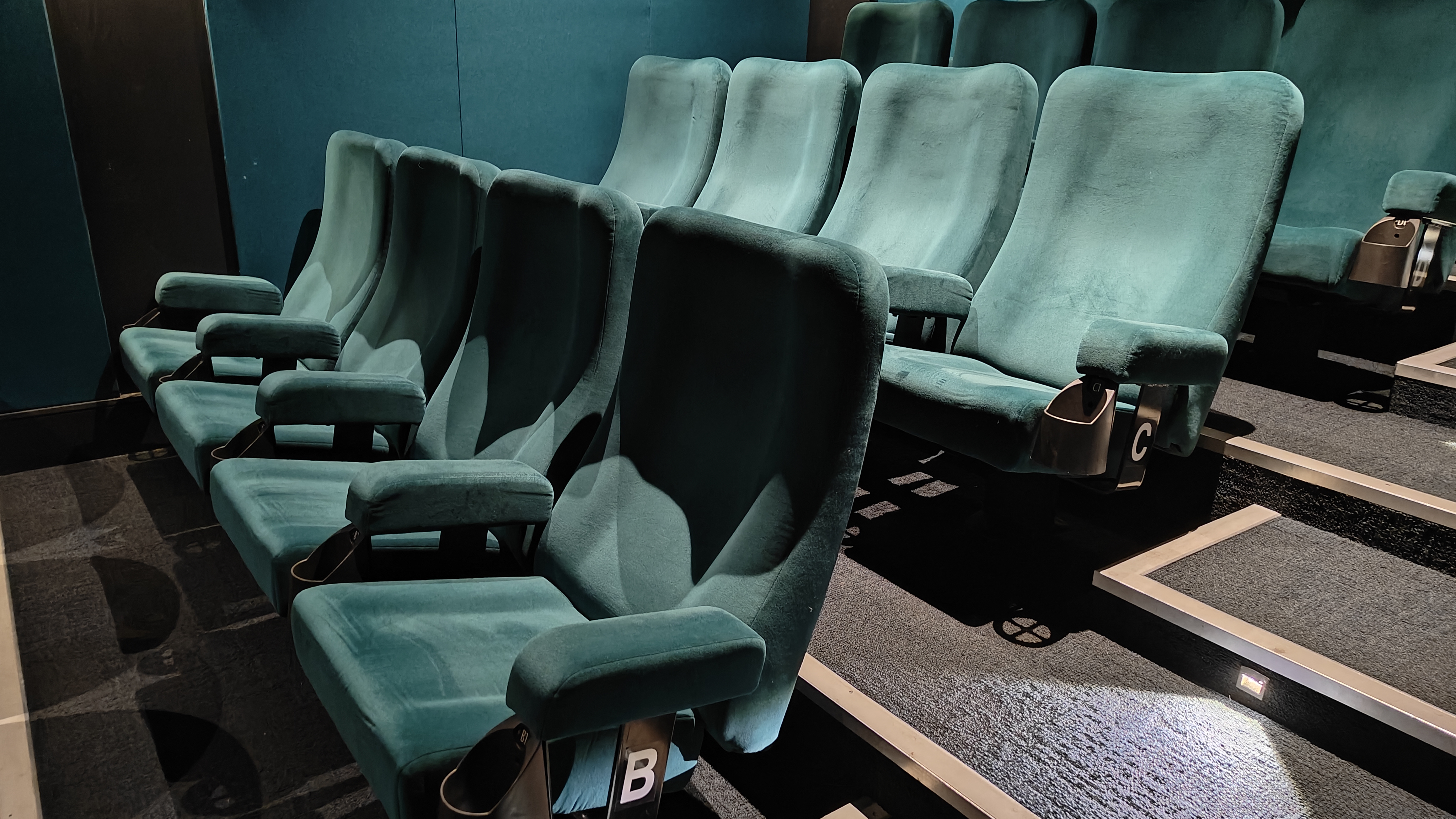 blue cinema seats