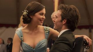 Emilia Clarke smiles at Sam Claflin in Me Before You