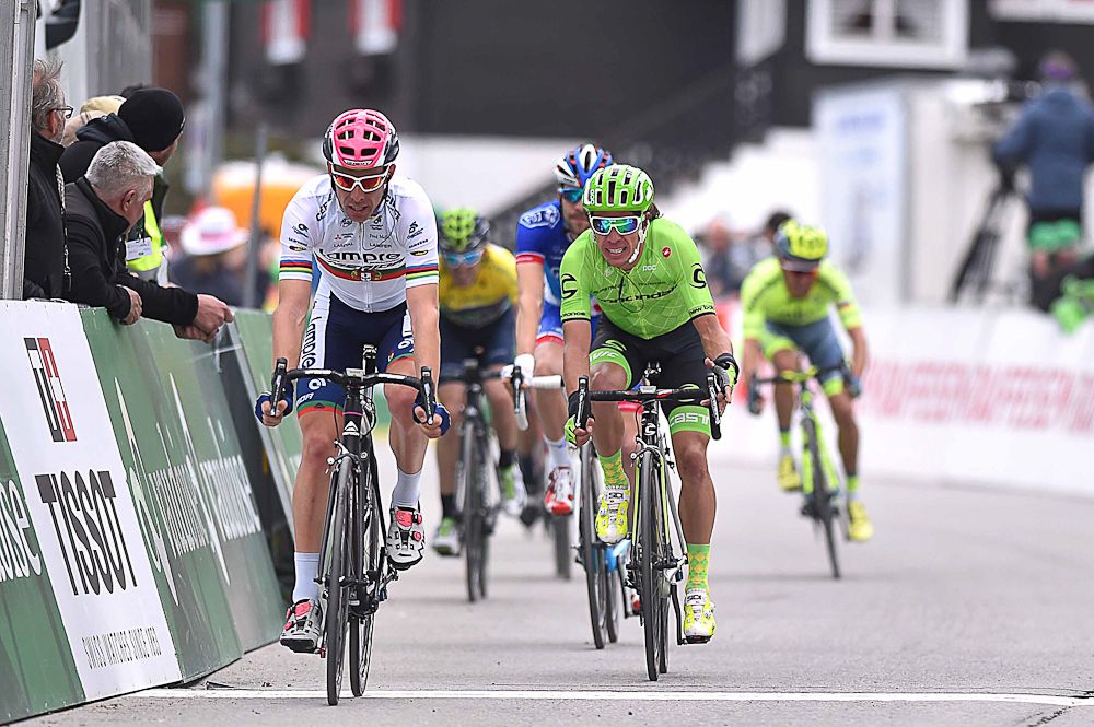 Rui Costa and Rigoberto Uran finishe stage 4 of the Tour de Romandie