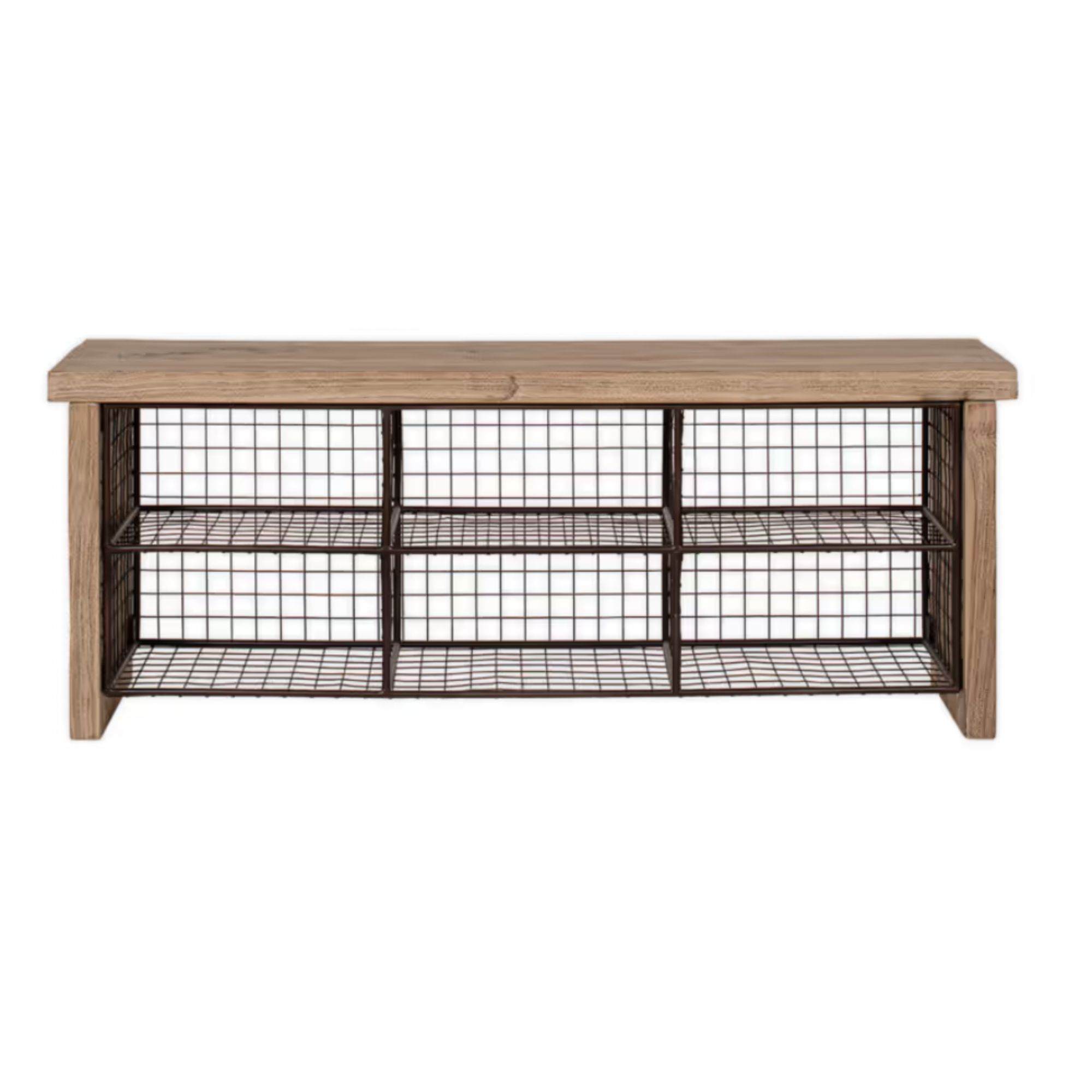 Nkuku, Abha Reclaimed Wood & Iron Storage Bench