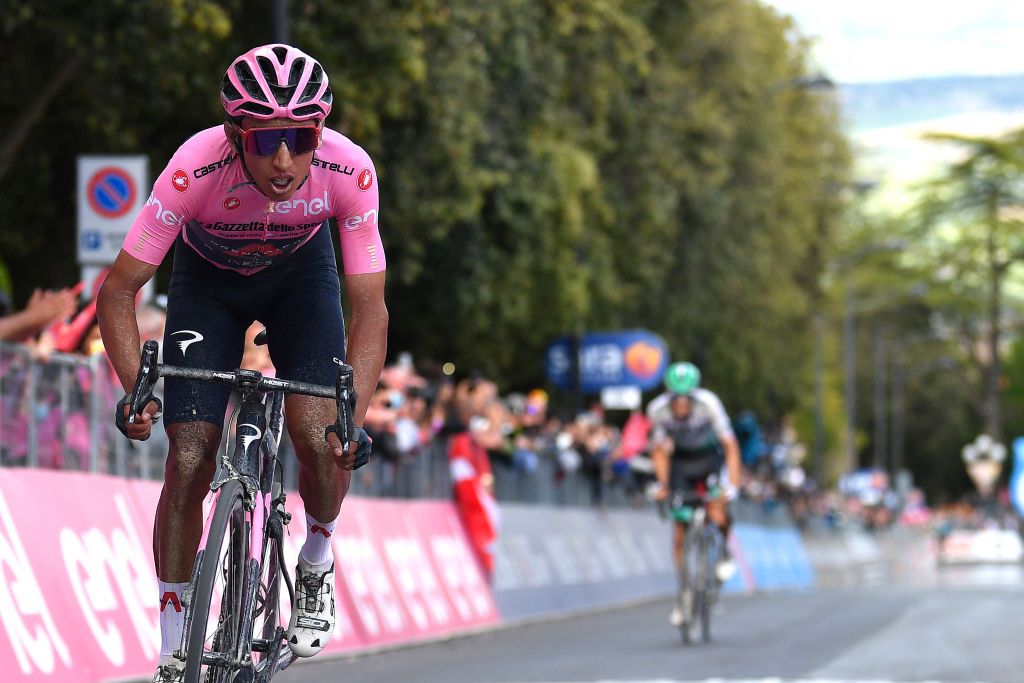 MONTALCINO, ITALY - MAY 19: xxx of xxx and xxx during the 104th Giro d&#039;Italia 2021, Stage 12 a x km stage from x to x / @girodiitalia / #Giro / on May 19, 2021 in Montalcino, Italy. (Photo by Stuart Franklin/Getty Images)