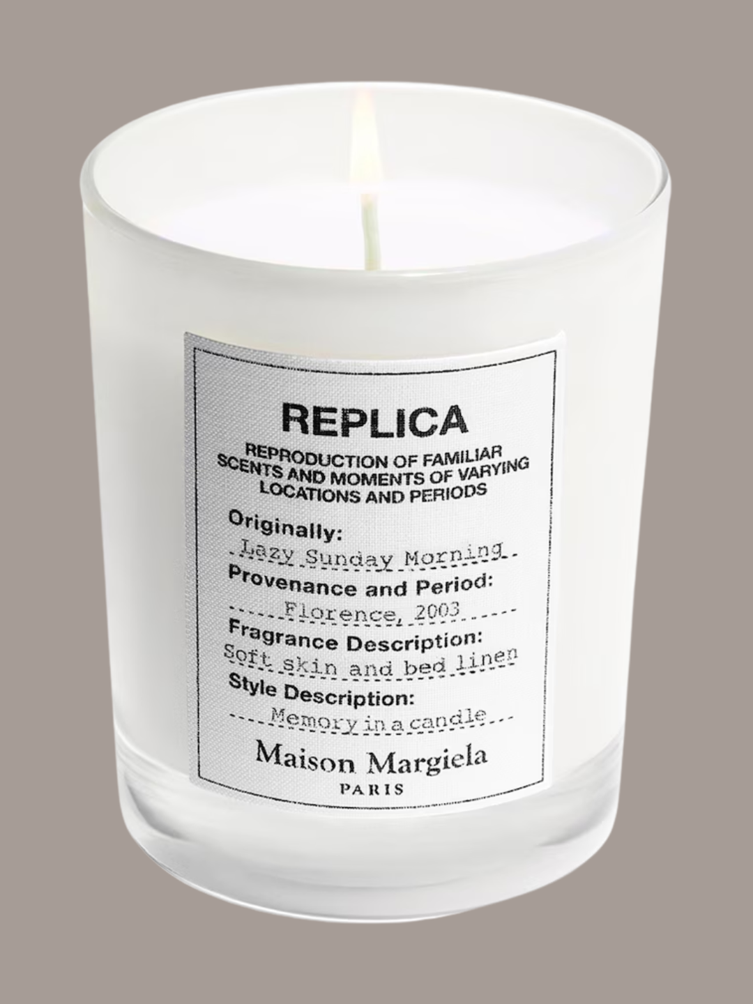 A scented linen candle from Maison Margiela's REPLICA