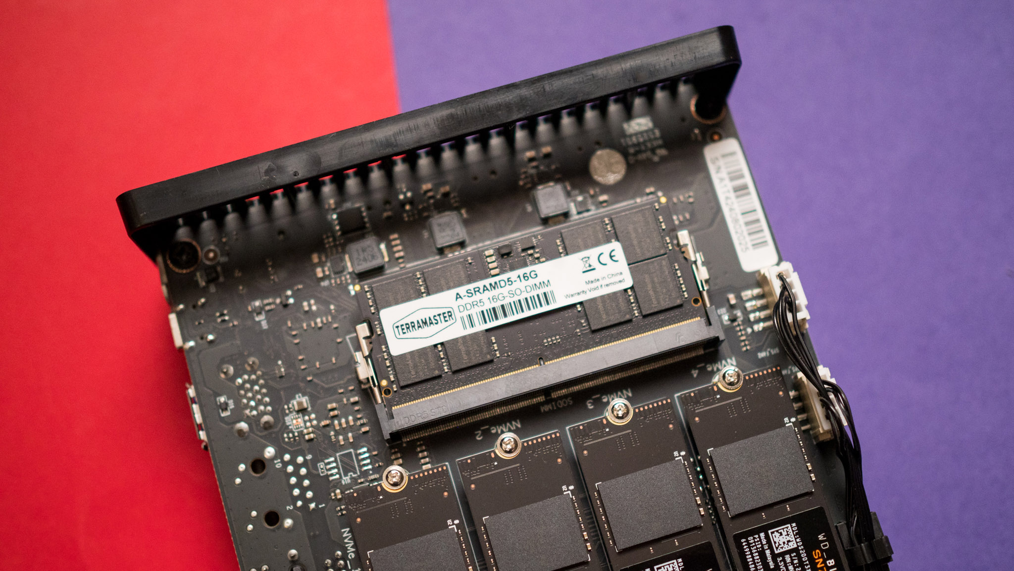 TerraMaster F8 SSD Plus M.2 slots with WD SN770 SSDs installed