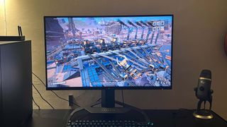 best 4K monitor Corsair Xeneon 32UHD144 on a gaming desk