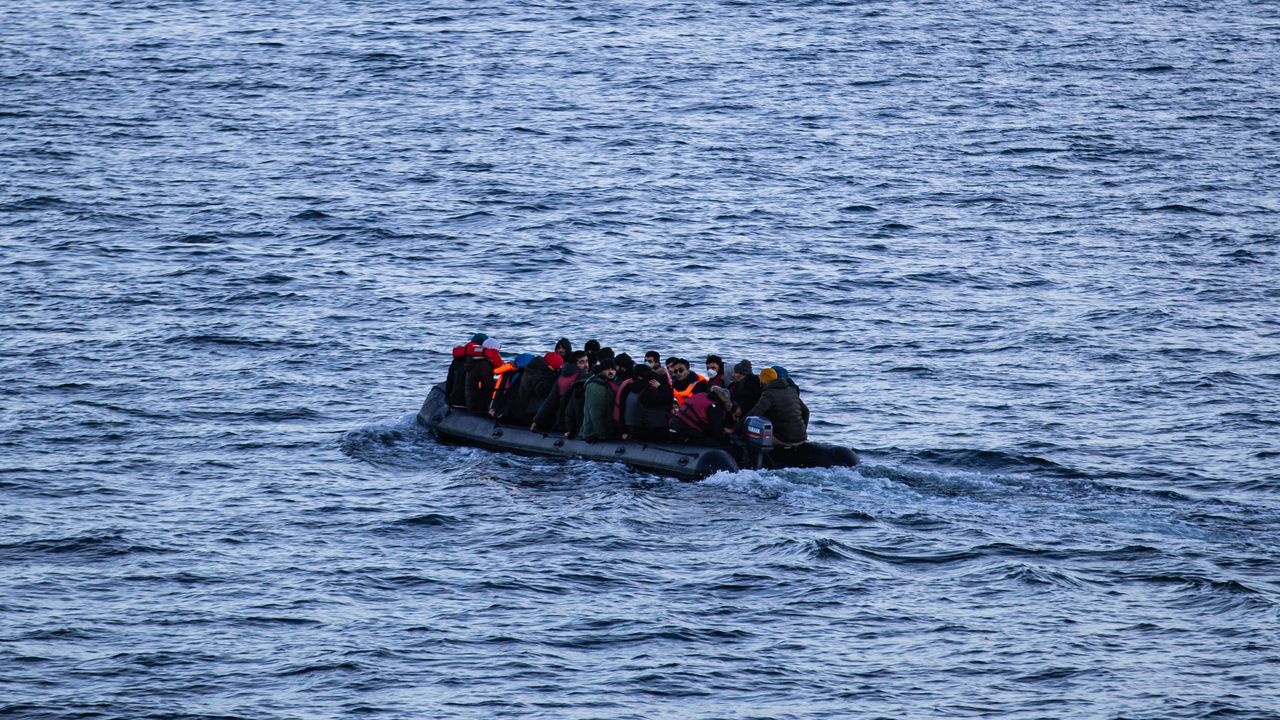 A group of migrants attempting to cross the Channel