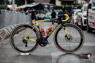 Tadej Pogacar's yellow Colnago at the Tour de France