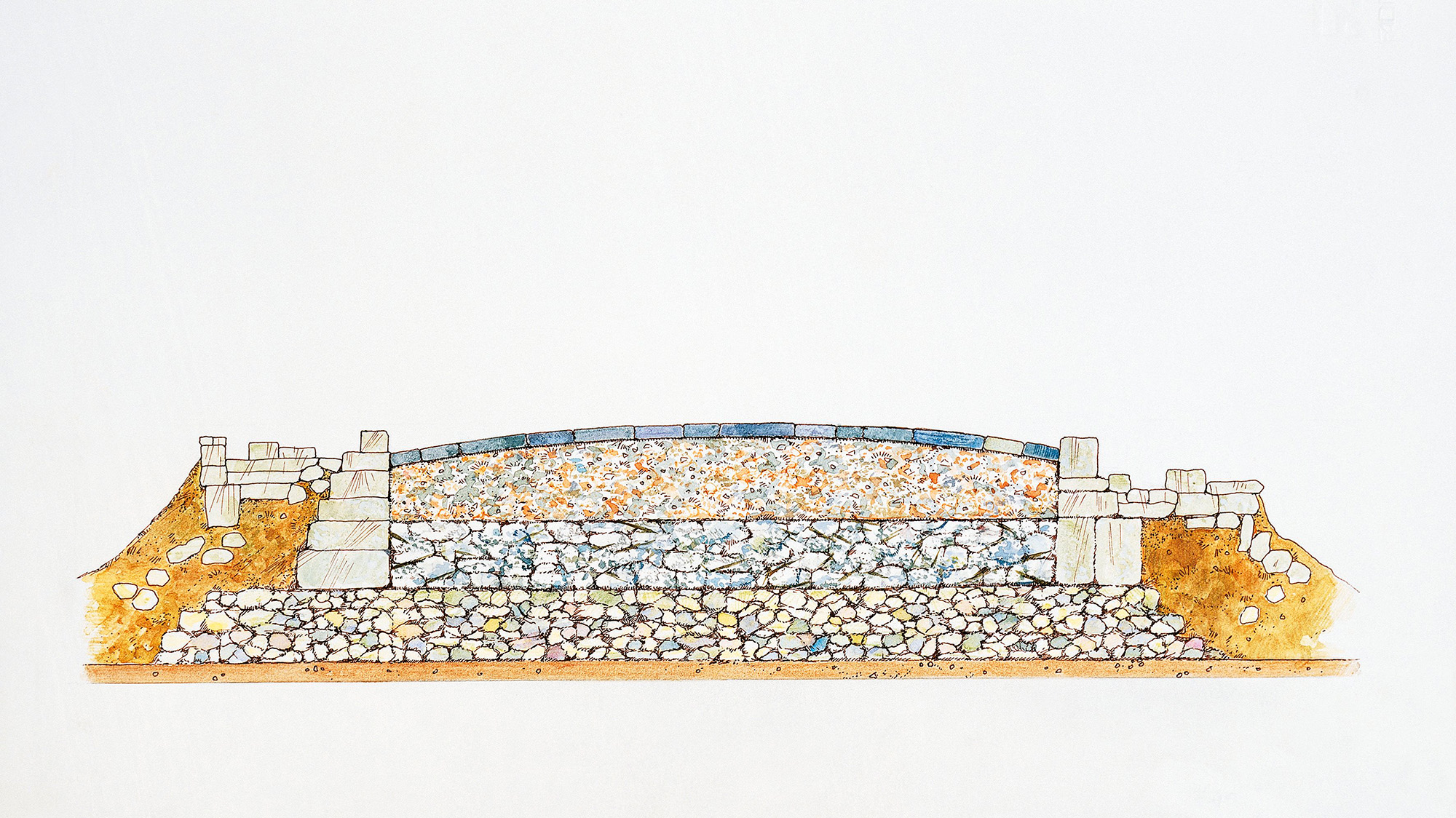 An illustration of a cross section of a road