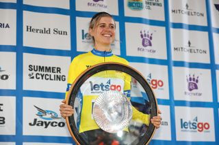 MELBOURNE, AUSTRALIA - : Overall winner Brodie Chapman (AUS) Kordamentha Real Estate - Australia in the Women's 2018 Herald Sun Tour Prologue, 1.6km Individual Time Trial, on January 31, 2018 in Melbourne, Australia. (Photo by Con Chronis/Getty Images)