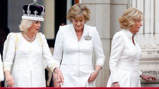 Queen Camilla with her ladys in waiting