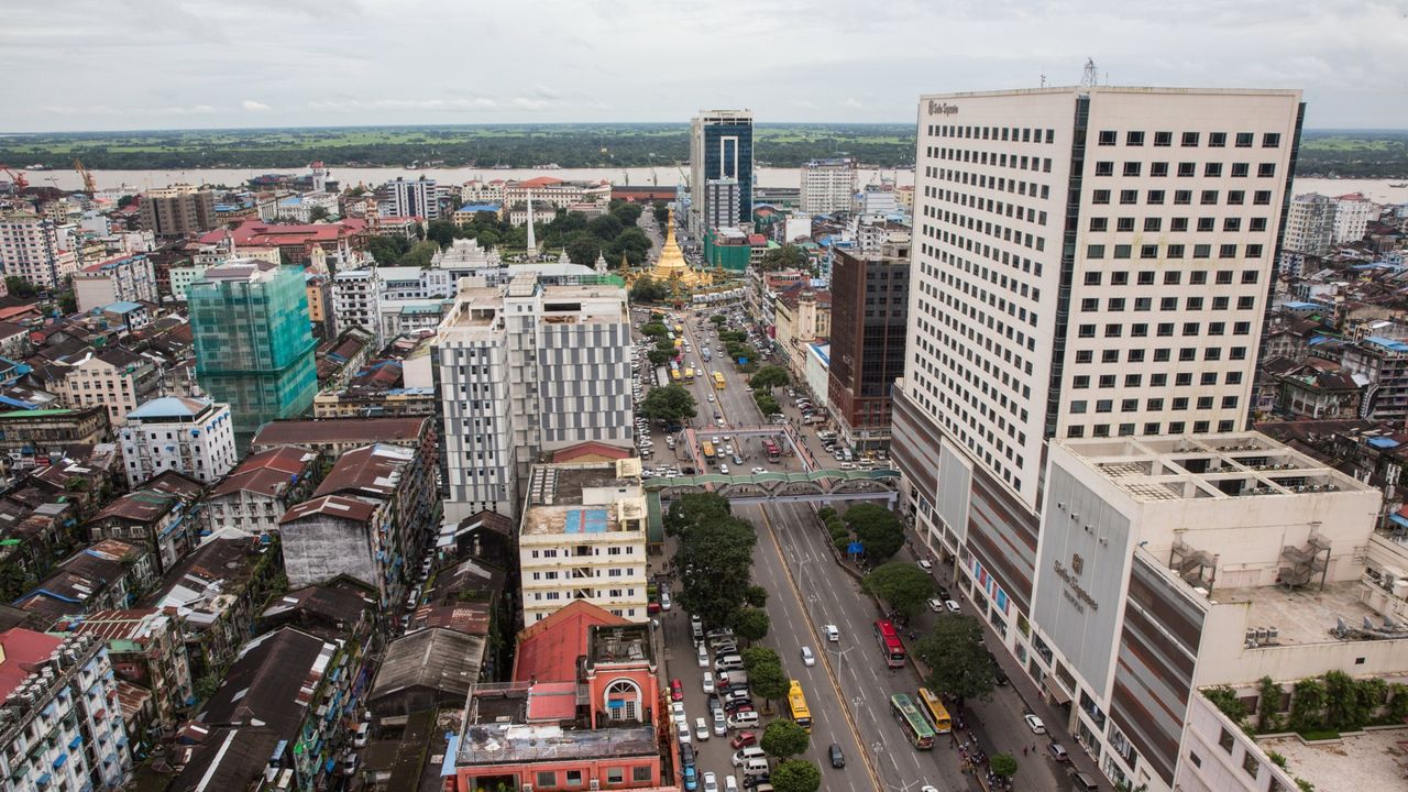 A general view of Yangon, Myanmar&#039;s skyline.