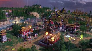 A sprawling battle in Age of Mythology: Retold's Immortal Pillars expansion.