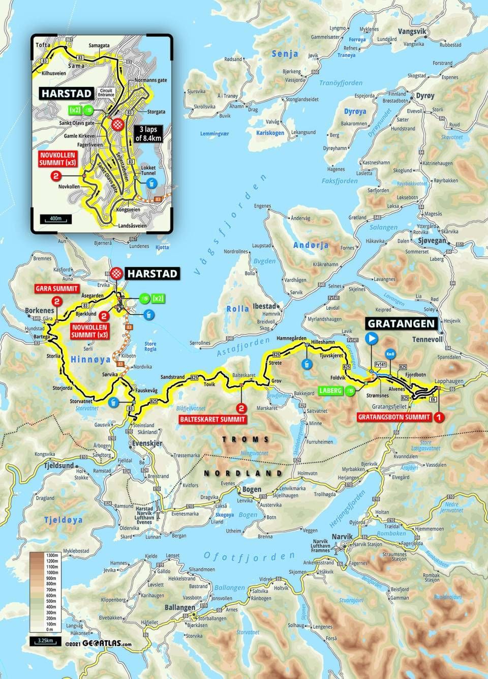 Arctic Race of Norway 2021 maps profiles