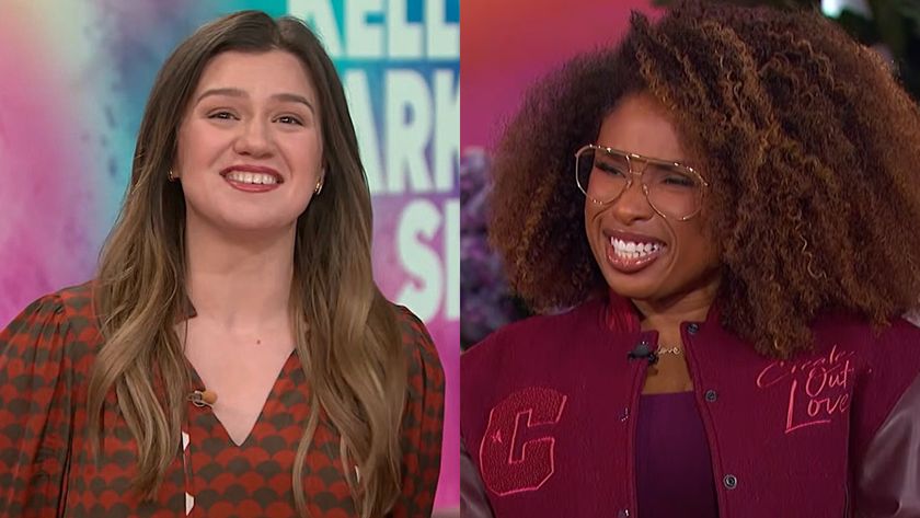 Kelly Clarkson and Jennifer Hudson are shown on their daytime talk shows.
