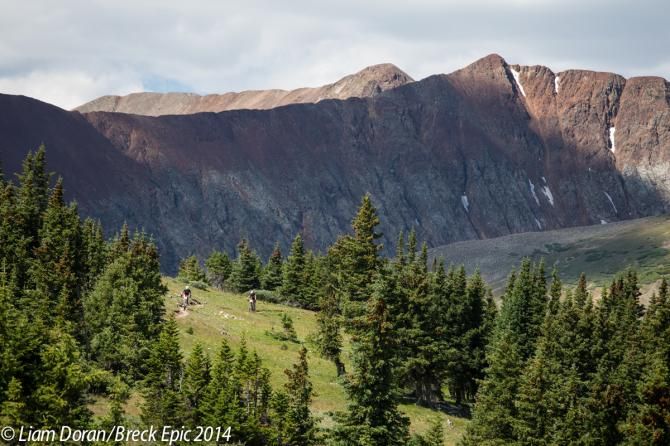 Even at the top of the Continental Divide, the mountains loom