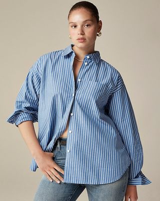 Oversized shirt “Étienne” in striped cotton poplin