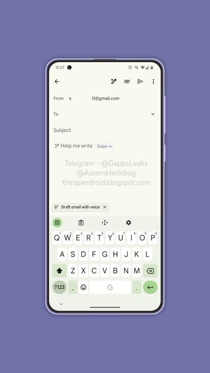 Gmail's native voice prompt for its AI helper