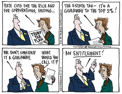 Political cartoon U.S. Trump tax cuts